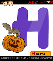 Image showing letter h for halloween cartoon illustration