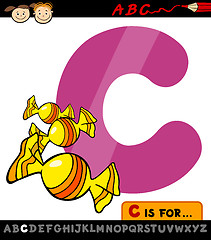 Image showing letter c with candy cartoon illustration