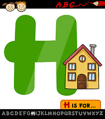 Image showing letter h with house cartoon illustration