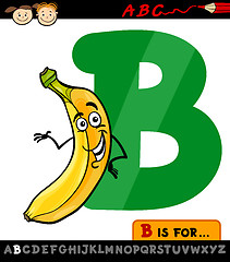 Image showing letter b with banana cartoon illustration