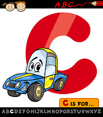 Image showing letter c with car cartoon illustration