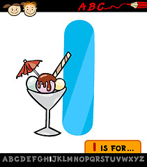 Image showing letter i with ice cream cartoon illustration