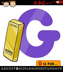 Image showing letter g with gold cartoon illustration