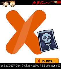 Image showing letter x with x-ray cartoon illustration
