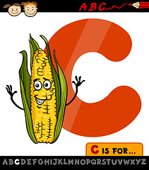 Image showing letter c with corn cartoon illustration