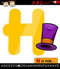 Image showing letter h with hat cartoon illustration