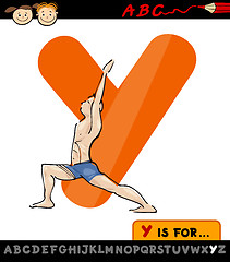 Image showing letter y for yoga cartoon illustration