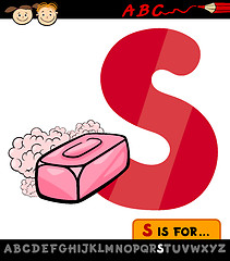 Image showing letter s with soap cartoon illustration