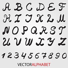 Image showing Hand drawn ink alphabet.Vector format