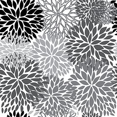 Image showing Seamless pattern with abstract hand drawn flowers