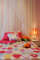 Image showing Pretty pink child's bedroom