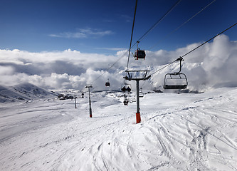 Image showing Gondola and chair lift at ski resort