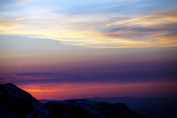 Image showing Sunrise in mountains