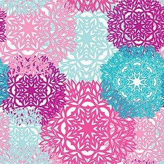 Image showing Seamless pattern with abstract hand drawn flowers