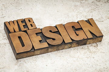 Image showing web design in wood type