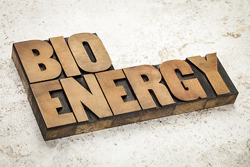 Image showing bioenergy word in wood type