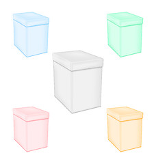 Image showing Set colorful closed unprinted boxes