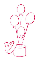 Image showing Open gift box with balloons for your holiday