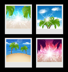 Image showing Set photo frames with beaches