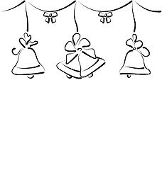 Image showing Christmas background with set outline bells