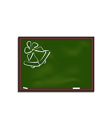Image showing School chalkboard with bells isolated on white background