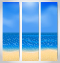 Image showing Set cards with summer holiday background