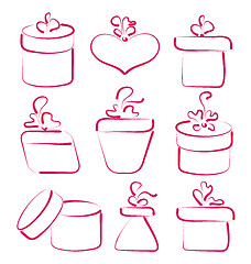 Image showing Hand drawn set gift boxes for your anniversary