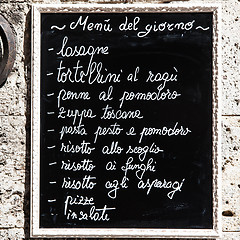 Image showing Italian Menu