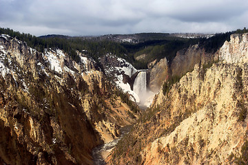 Image showing lower falls of yellowstone