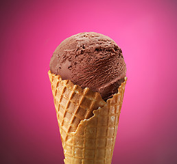 Image showing Chocolate Ice cream on brown background