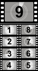 Image showing Film countdown numbers. Vector Illustration