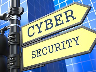 Image showing Business Concept. Cyber Security Roadsign.