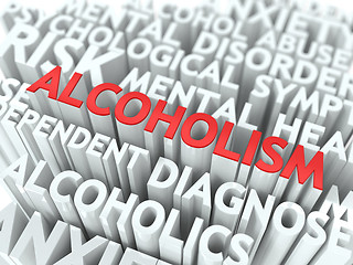 Image showing Alcoholism. The Wordcloud Concept.