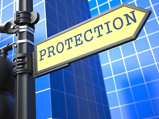 Image showing Protection Roadsign. Business Concept.