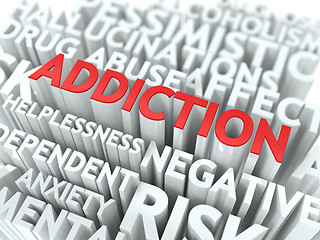 Image showing Addiction. The Wordcloud Concept.