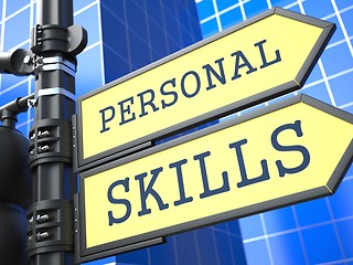 Image showing Business Concept. Personal Skills Roadsign.