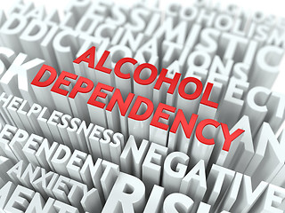 Image showing Alcohol Dependency. The Wordcloud Concept.