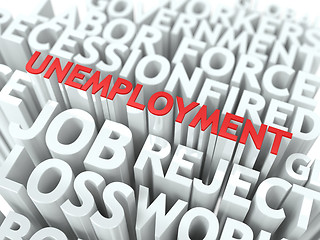 Image showing Unemployment. The Wordcloud Concept.
