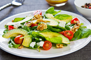 Image showing Avocado with Spinach and Feta salad