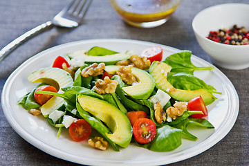 Image showing Avocado with Spinach and Feta salad