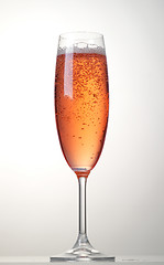 Image showing glass of pink sparkling wine