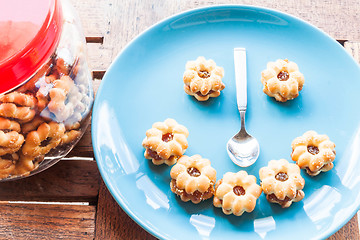 Image showing Happy face of pineapple filling biscuits