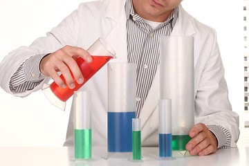 Image showing Caucasian Scientist At Work Using the Scientific Method