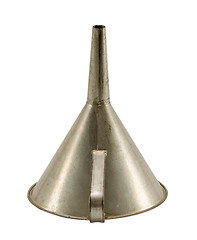 Image showing vintage aluminium funnel hopper tool isolated 