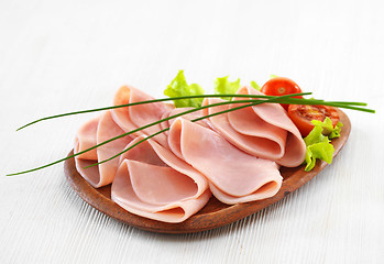 Image showing ham on plate