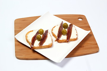 Image showing Anchovy canapes