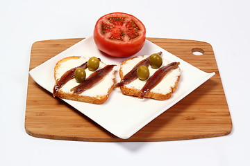 Image showing Anchovy canapes