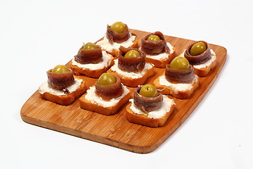 Image showing Anchovy canapes