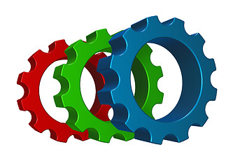 Image showing rgb gear wheels