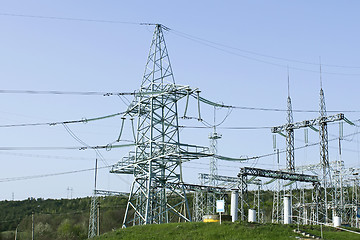 Image showing High voltage towers and other equipment